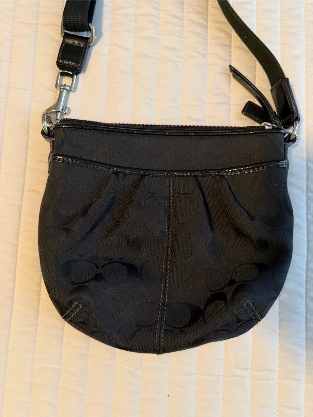 Coach Black Signature Crossbody Pouch
